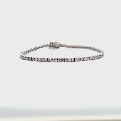 14K White Gold 2.51 Carat Lab Grown Diamond Tennis Bracelet