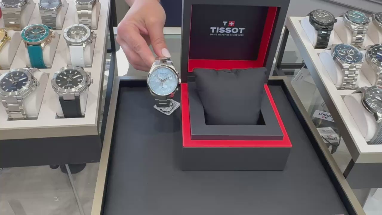 Tissot T150.417.11.351.00 PR 100 Chronograph Watch- Ice Blue