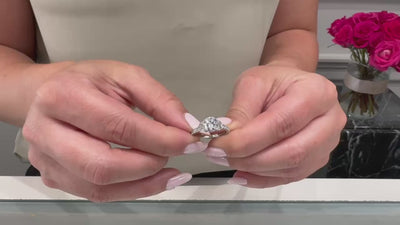 Designs By Vatche 1053-PP-150 Platinum Engagement Ring Setting with Round and Marquise Diamonds, for 7.5 Millimeter Center Round Stone