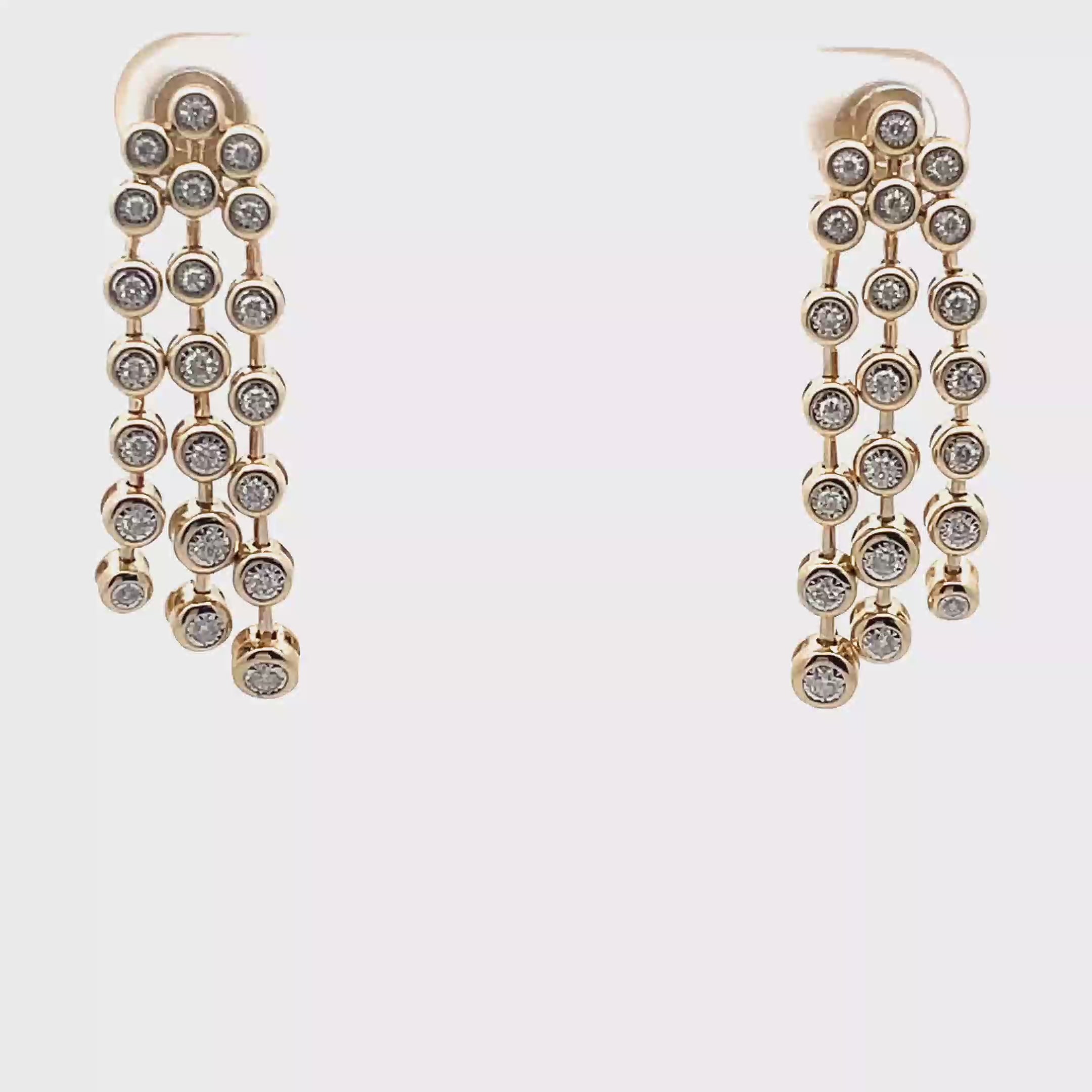 14K Yellow Gold Cascading Dangle Earrings