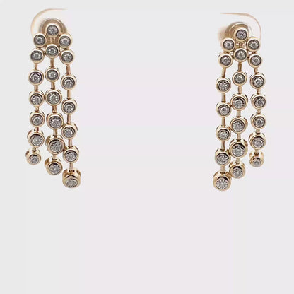 14K Yellow Gold Cascading Dangle Earrings