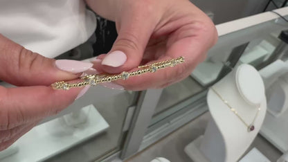 14K Yellow Gold Diamond Bangle Bracelet