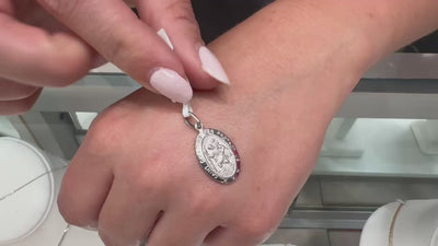 14K White Gold St. Christopher Charm
