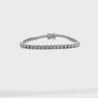 14K White Gold 7.26 Carat Lab Grown Diamond Tennis Bracelet