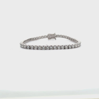 14K White Gold Lab Grown Tennis Bracelet