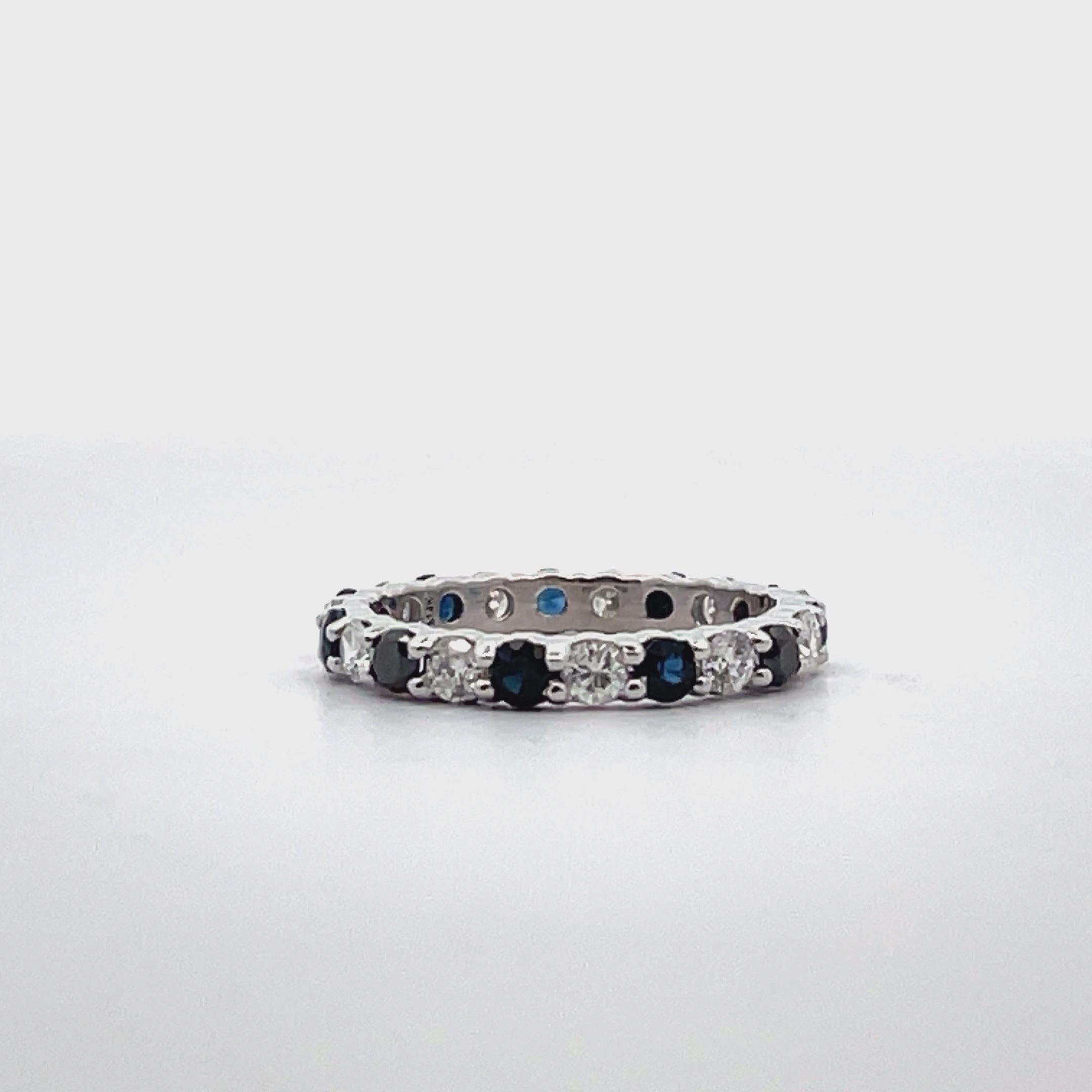 Eternity Ring with Round Sapphires and Diamonds
