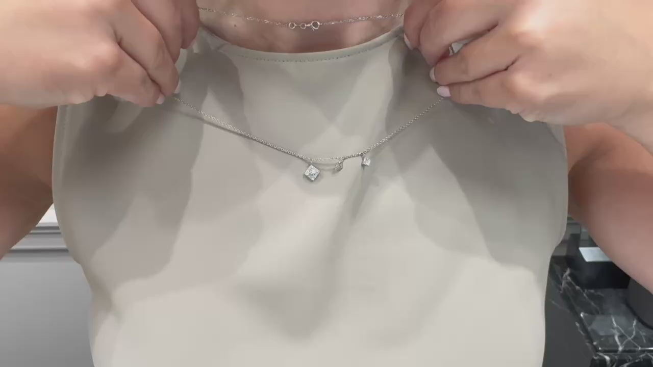 14K White Gold Diamond Necklace