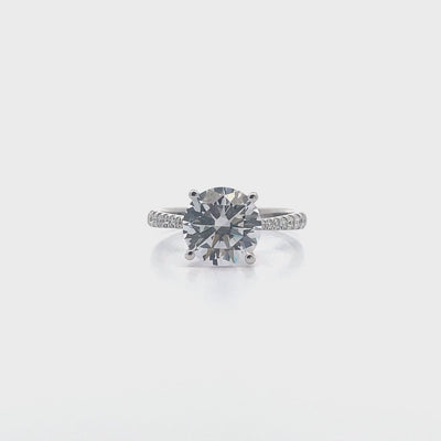 Zeghani ZR750 Solitaire Engagement Ring Setting for 9 Millimeter Round Stone