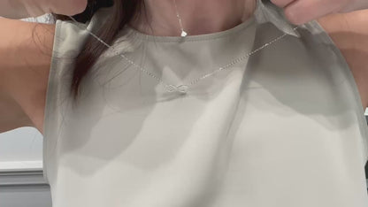 14K White Gold 0.11 Carat Diamond Infinity Necklace