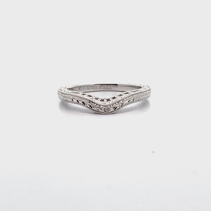 Kirk Kara SS6454B-BS Diamond Wedding Band with Hand Carving