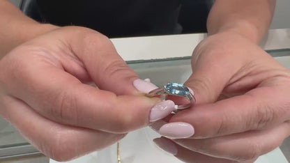 Tacori 2654 Simply Tacori 18k White Gold Ring with Aquamarine
