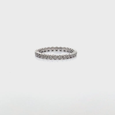 Tacori 18K White Gold 200-2 ET W Sculpted Crescent Eternity Ring Size 6.5 with Diamonds 0.38 Carats