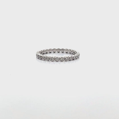 Tacori 18K White Gold 200-2 ET W Sculpted Crescent Eternity Ring Size 6.5 with Diamonds 0.38 Carats