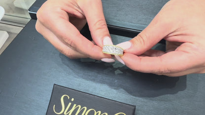 Simon G. LR3214 18K Two Tone Yellow and White Diamond Band