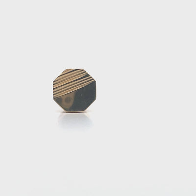 14K Yellow Gold Octagonal Tie Tack - 1.90 Grams