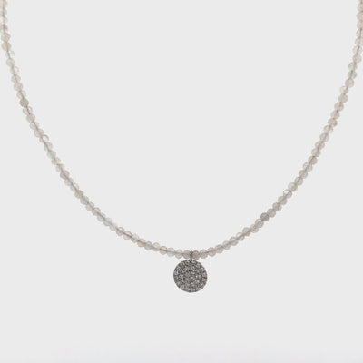 Meira T N16934/W 9K White Gold Labradorite & Diamond Adjustable Necklace
