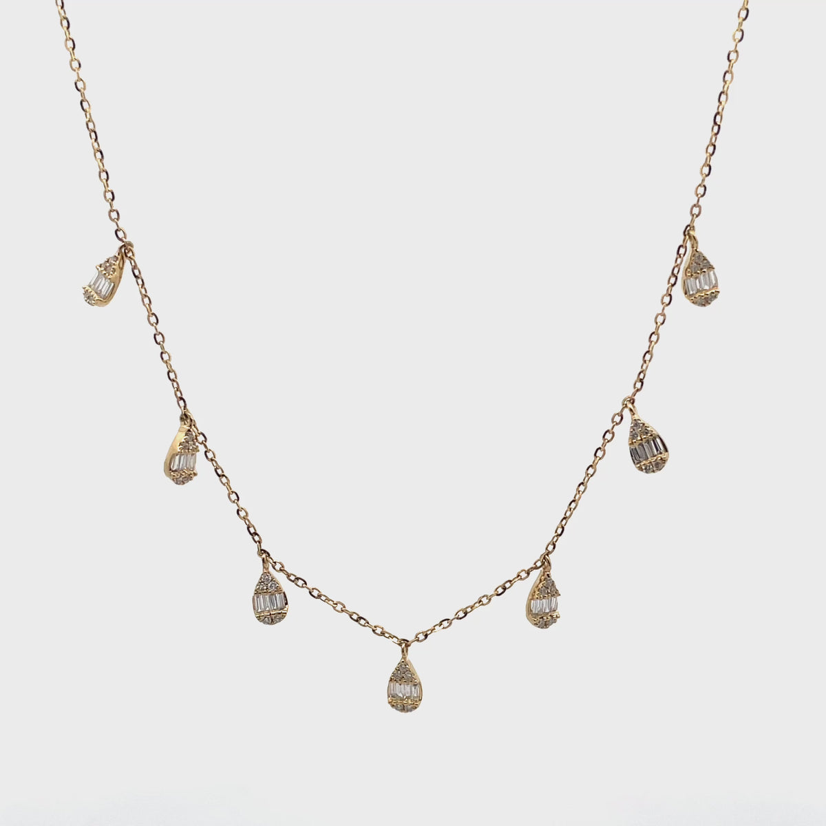 14K Yellow Gold Necklace With Diamonds Totaling 0.23 Carats