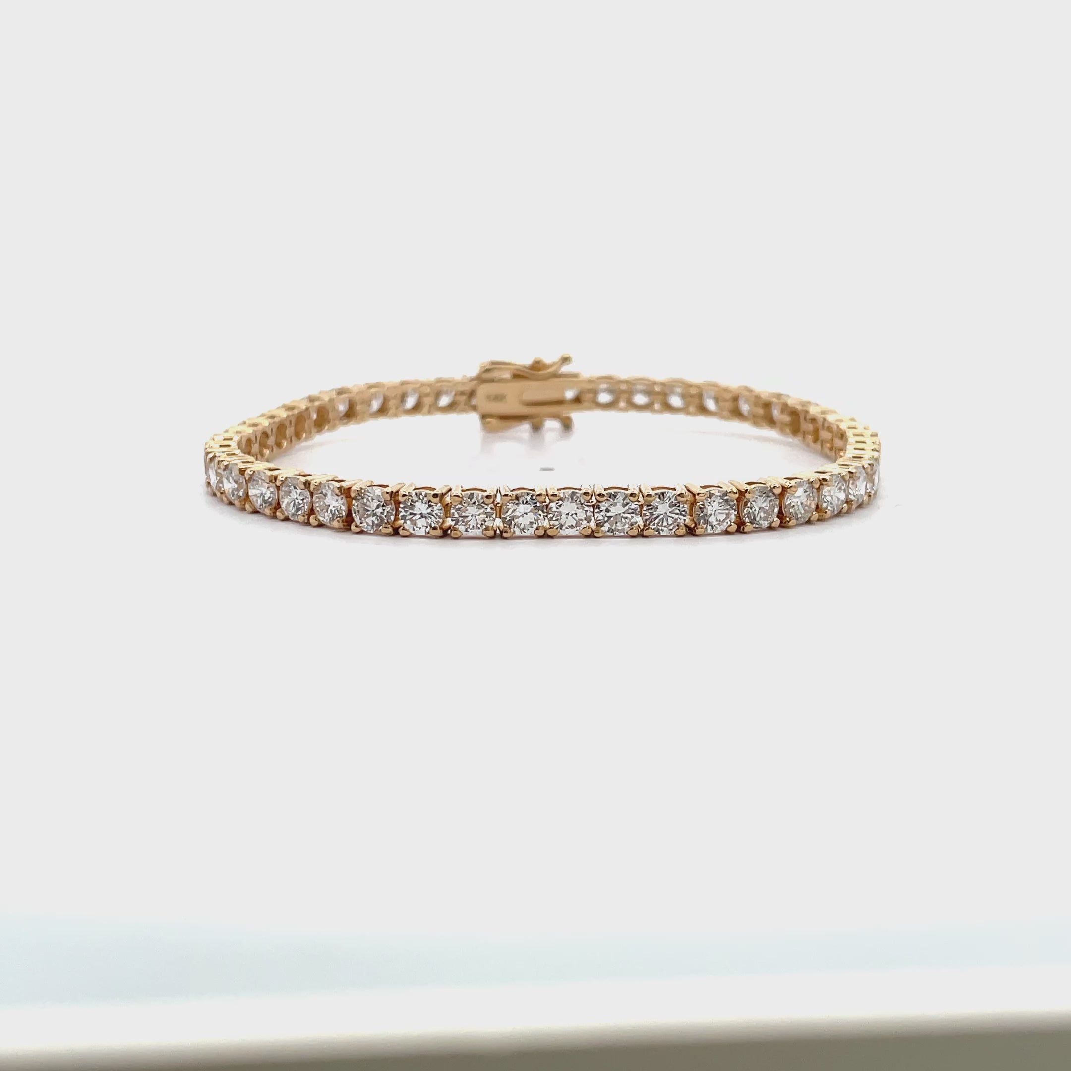 14K Yellow Gold Lab Grown Tennis Bracelet