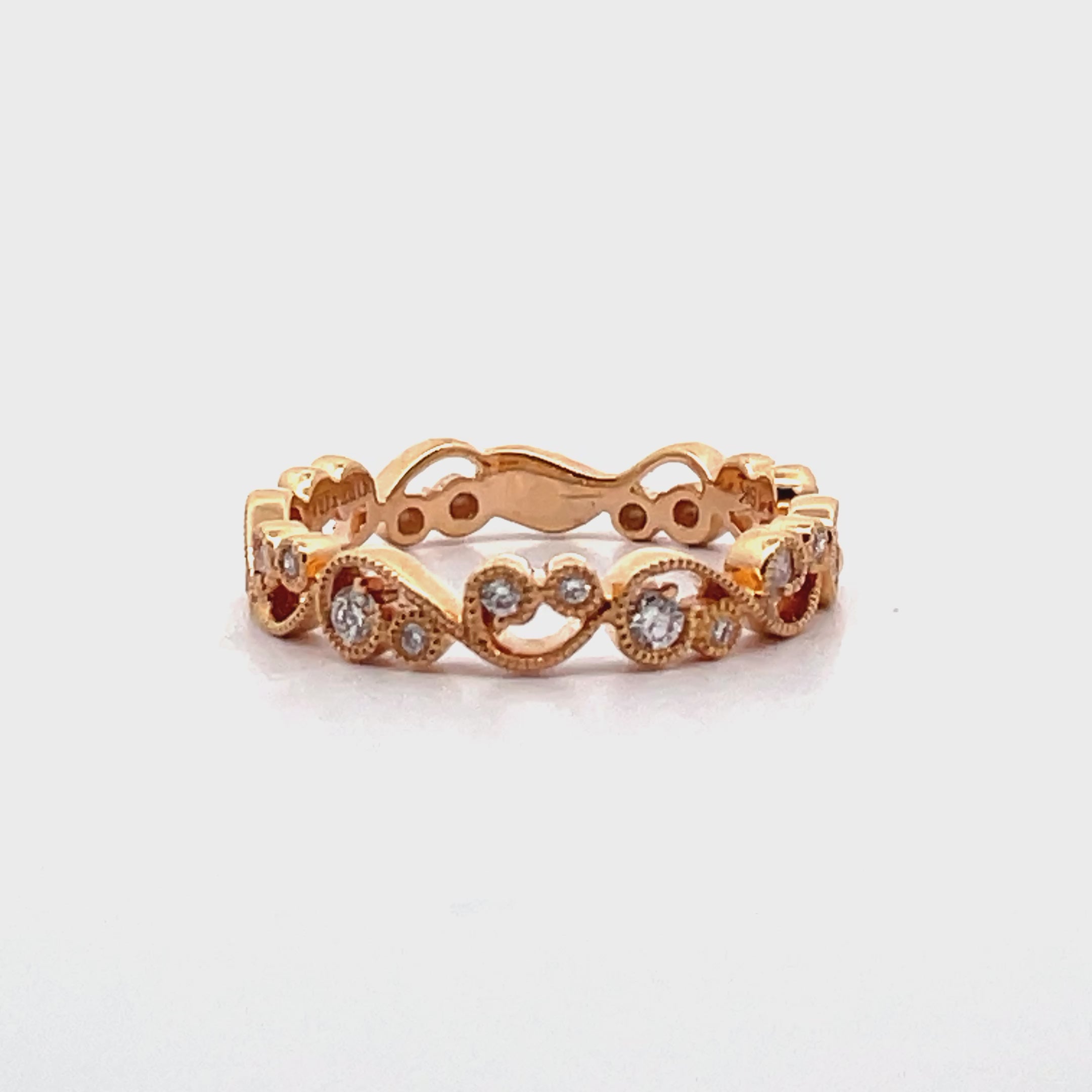 Kirk Kara K202R-B Angelique Diamond Eternity Ring with Filagree and Beading