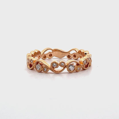 Kirk Kara K202R-B Angelique Diamond Eternity Ring with Filagree and Beading