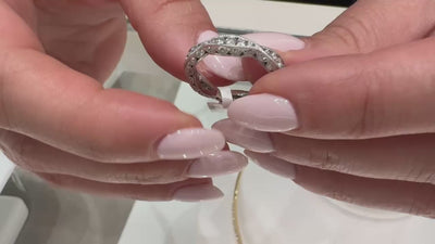 Tacori 2578 18K White Gold "Ribbon" Eternity Ring with Diamonds 0.87 Carats