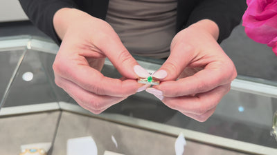 Meira T. R10060/YE 14K Yellow Gold Ring with Emerald & Diamonds