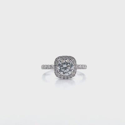 Simon G. MR2132 Engagement Ring Setting for 6.5 Millimeter Round Center Stone.