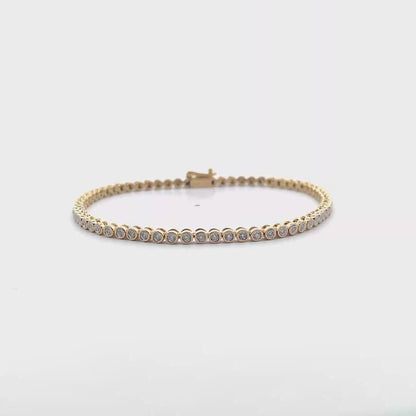 14K Yellow Gold Illusion Set Tennis Bracelet