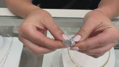 Simon G. MR2534 18K White Gold Engagement Ring with Baguette Diamonds 1.11 Carats and Princess Cut Diamonds 0.99 Carats