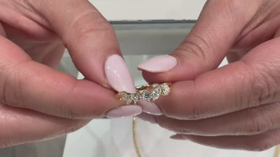 18K Yellow Gold Ring with Fancy Shaped Diamonds