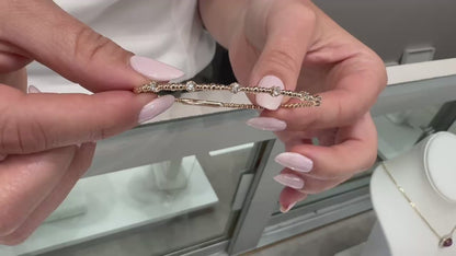 14K Rose Gold Flexible Diamond Bangle Bracelet