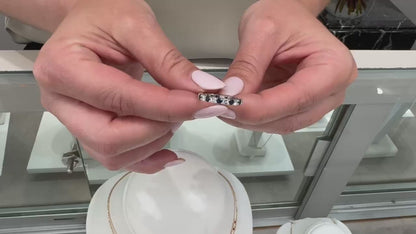 Eternity Ring with Round Sapphires and Diamonds
