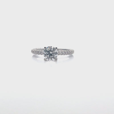 Vanna K 18K White Gold 0.92 Carat Diamond Engagement Ring Setting for Round Center Stone