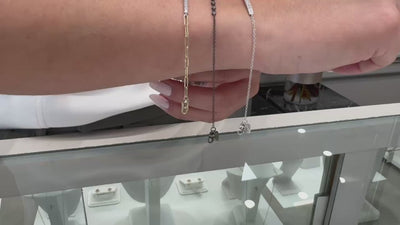 Meira T 1B7235 14K White Gold & Black Rhodium Plated Diamond Bracelet