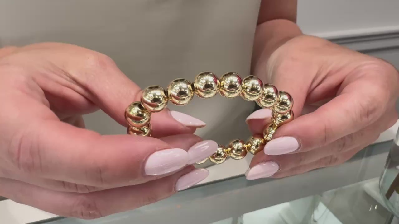 Gold Filled Stackable 10mm Ball Bracelet