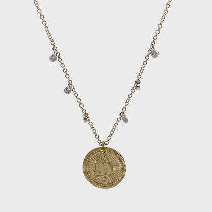 Meira T. 14K Yellow Gold Angel Medallion Necklace with Diamonds