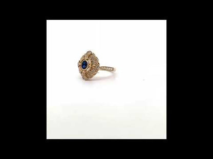14K Yellow Gold Wedding Ring with Diamonds- Size 7