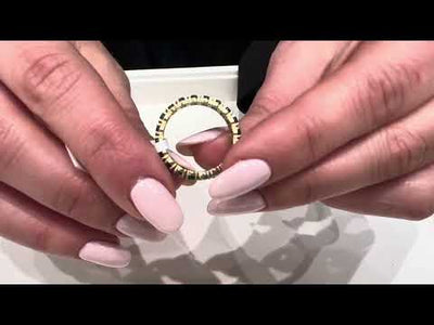 14K Yellow Gold London Blue Topaz Eternity Ring