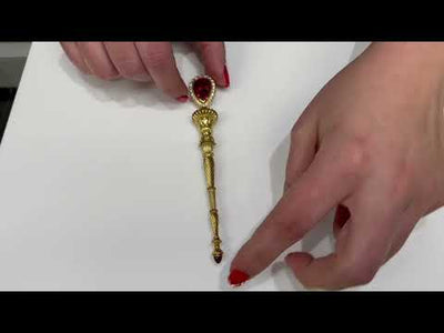 Pre-owned Cynthia Bach 18K Yellow Gold Rubellite and Diamond Brooch