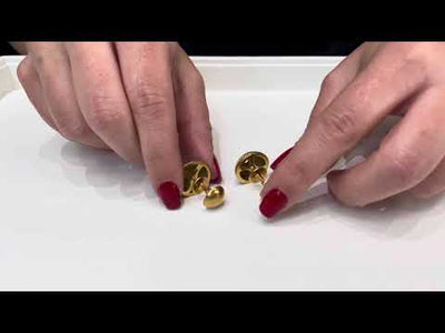 Pre-Owned 18K Yellow Gold and Diamond Cufflinks Circle Shaped