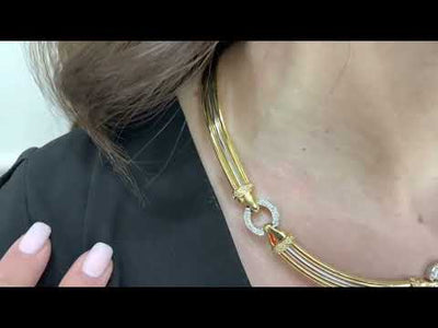 18K Yellow and White Gold Collar Necklace with Diamonds
