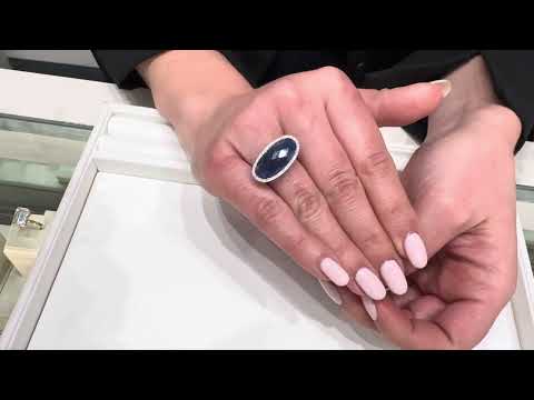 Meira T. R3080/WB 14K White Gold  Ring with Sapphire and Diamonds