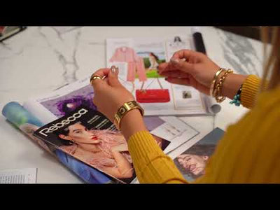 Rebecca Gioielli Bronze Cuff Bracelet with Shimmering Swarovski Crystal