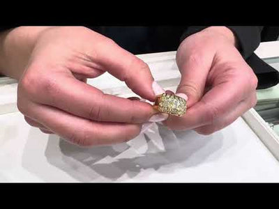 Vintage Multirow Diamond Ring with Princess Cut and Round Diamonds 2.05 Carats Total