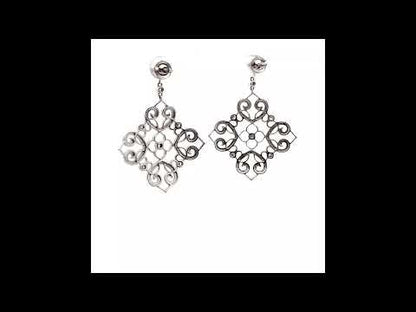 18K White Gold Diamond Hand of God Necklace