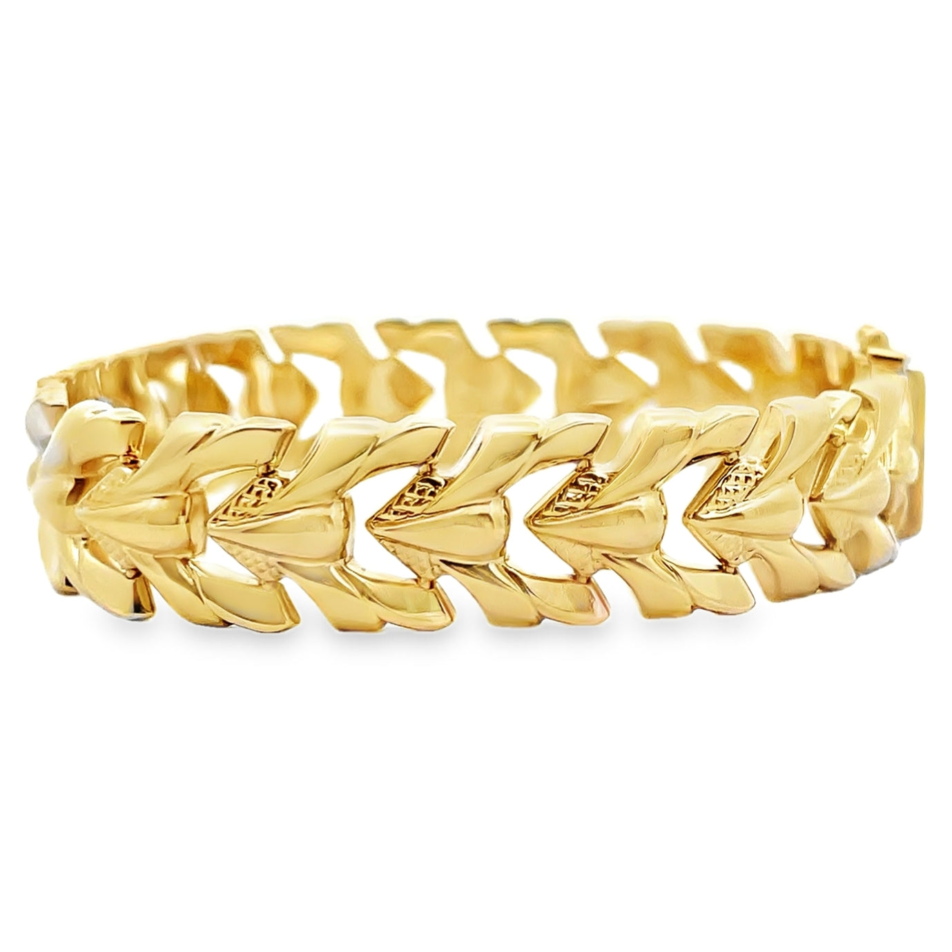 14K Yellow Gold 12.25mm Wide Hollow Bracelet