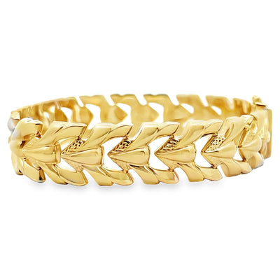 14K Yellow Gold 12.25mm Wide Hollow Bracelet
