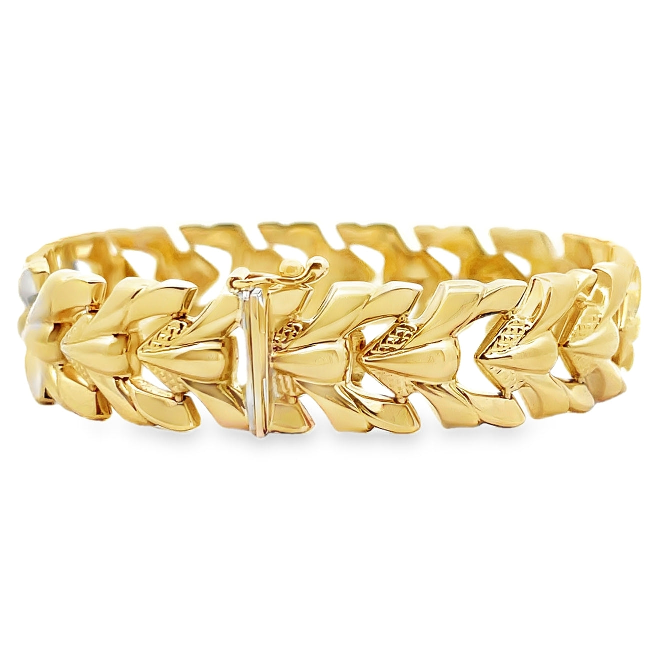14K Yellow Gold 12.25mm Wide Hollow Bracelet