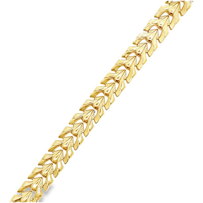 14K Yellow Gold 12.25mm Wide Hollow Bracelet