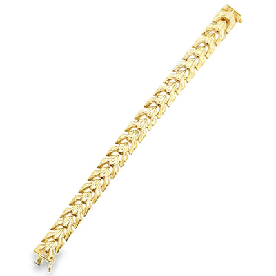 14K Yellow Gold 12.25mm Wide Hollow Bracelet